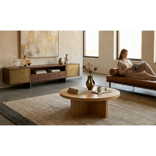 STOLIK KAWOWY z Drewna Litego  Dębowego - Jesionowego  STK-909